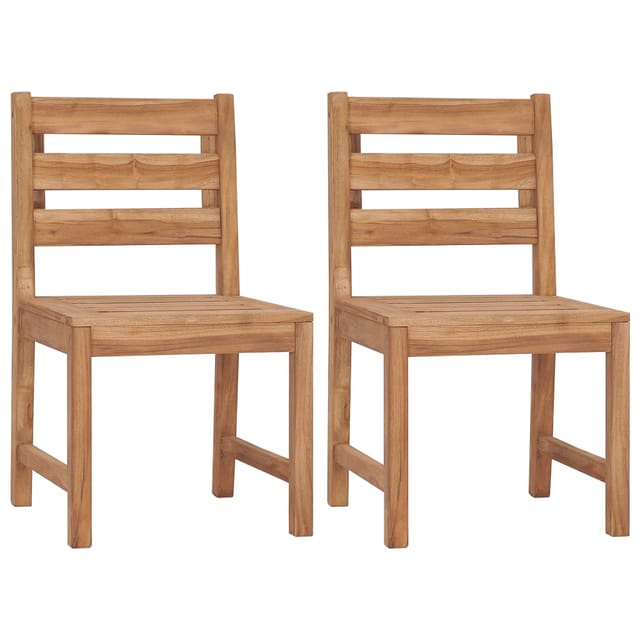 vidaXL Gartenstühle 2 Stk Massivholz Teak 315614