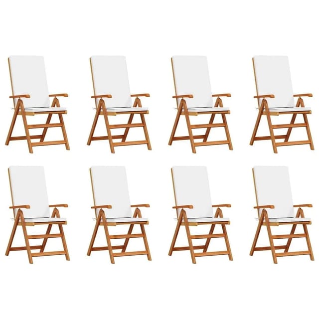 vidaXL Gartenstuhl 8 Stk Braun 57 x 71,5 x 104 cm Massivholz Teak 3375771
