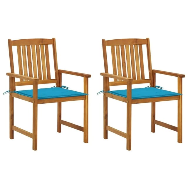 vidaXL Gartenstühle mit Kissen 2 Stk Massivholz Akazie 3061175