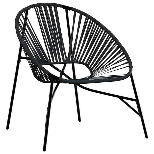 vidaXL Gartenstuhl in Ei-Form Schwarz Poly Rattan 4009287