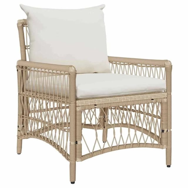 vidaXL Gartenstuhl Beige 60 x 70 x 78 cm Poly-Rattan 42006221