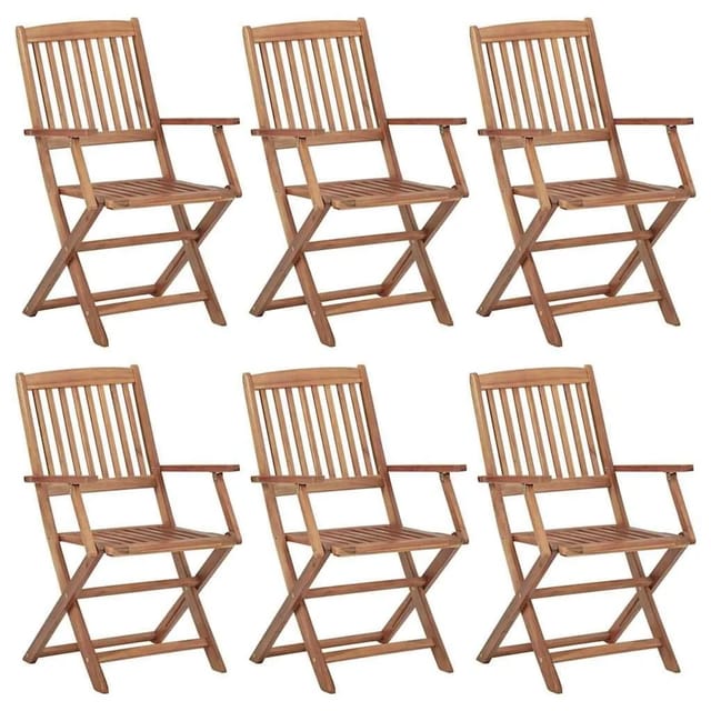 vidaXL Klappbare Gartenstühle 6 Stk Massivholz Akazie 3065521