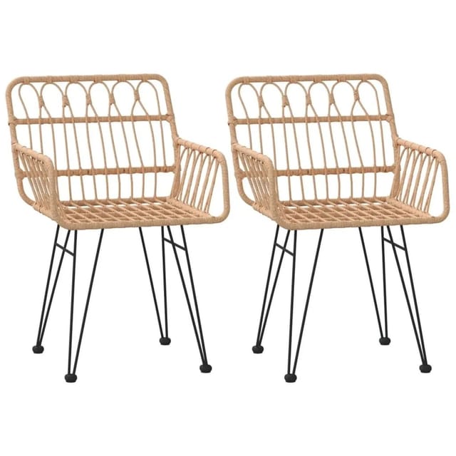 vidaXL Gartenstühle 2 Stk mit Armlehnen 56x64x80 cm PE-Rattan 319426