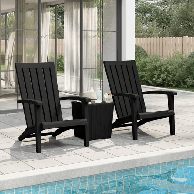 vidaXL Adirondack-Gartenstühle 2 Stk Schwarz Polypropylen 364167