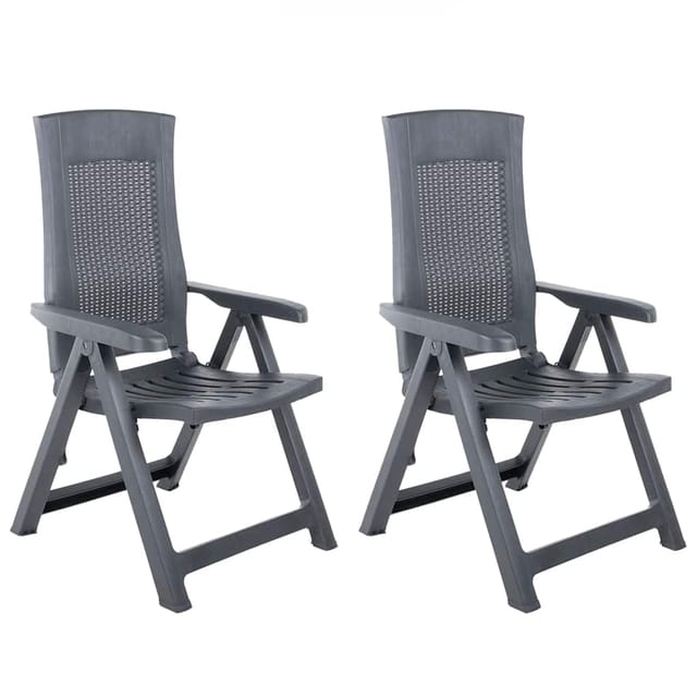 vidaXL Verstellbare Gartenstühle 2 Stk Kunststoff Anthrazit 48761
