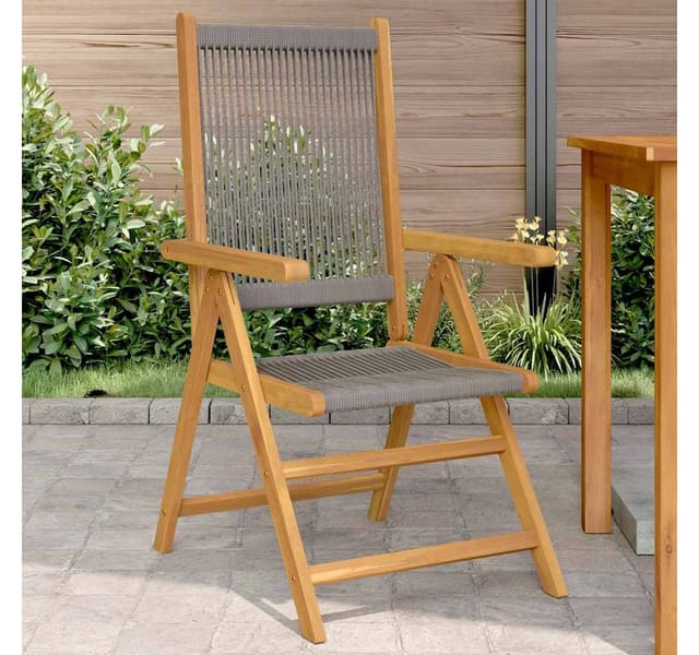 vidaXL Gartenstühle 2 Stk Grau Massivholz Akazie und Polypropylen 367655
