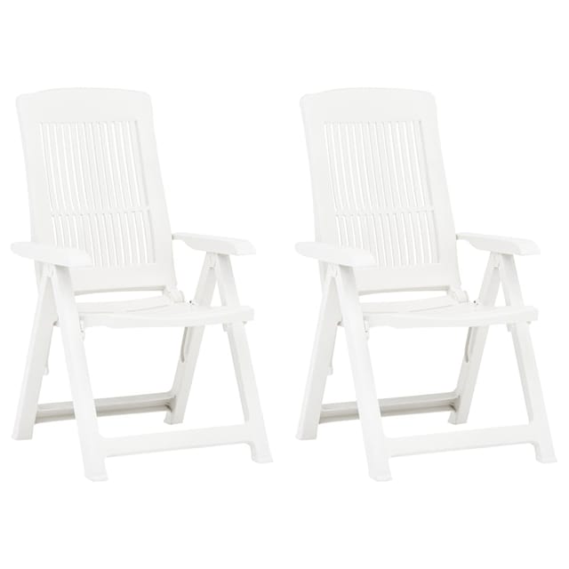 vidaXL Verstellbare Gartenstühle 2 Stk Kunststoff Weiß 48766