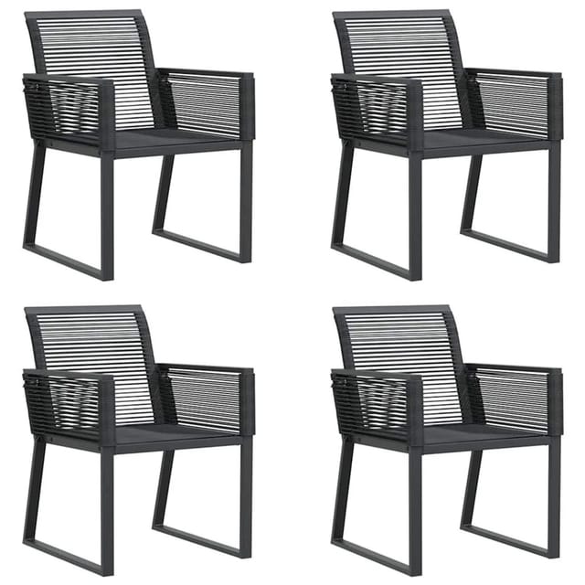 vidaXL Gartenstühle 4 Stk Schwarz Poly Rattan 4008114