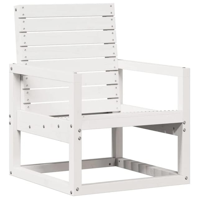 vidaXL Gartenstuhl Weiß 57,5x63x76 cm Massivholz Kiefer 832548