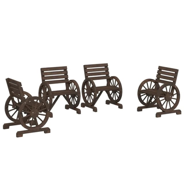 vidaXL Gartenstühle 4 Stk Massivholz Tanne 3207128