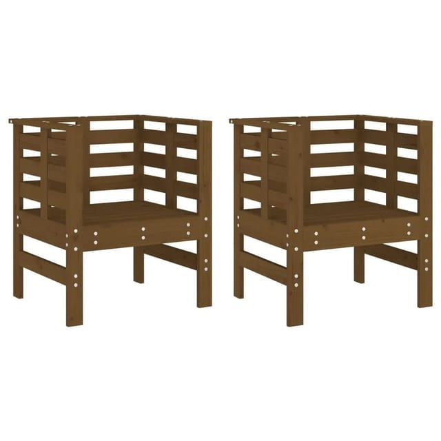 vidaXL Gartenstühle 2 Stk Honigbraun 61,5x53x71 cm Massivholz Kiefer 825131