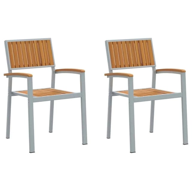 vidaXL Gartenstuhl 2 Stk Braun 56 x 57 x 87cm Massivholz Akazie 4010628