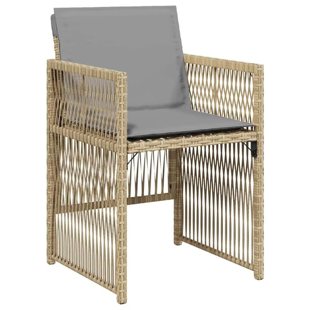 vidaXL Gartenstühle mit Kissen 4 Stk Beigemischung Poly Rattan 364972
