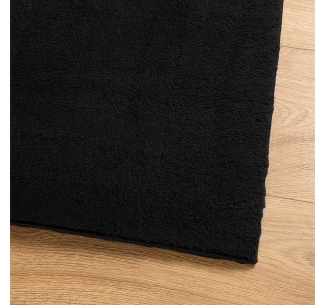 vidaXL Teppich HUARTE Kurzflor Weich und Waschbar Schwarz 80x200 cm 375110