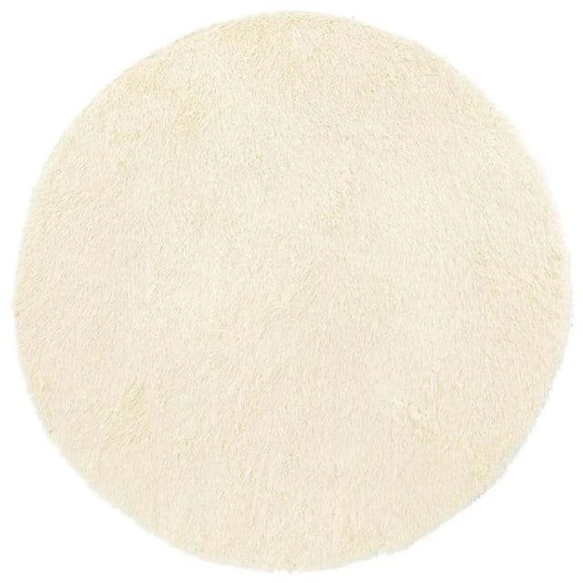 vidaXL Teppich Shaggy Hochflor NAVARRA Creme 100x100 cm Polyester 4102895