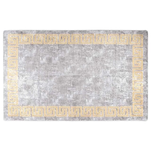 vidaXL Teppich Waschbar 80x150 cm Grau Rutschfest 337934
