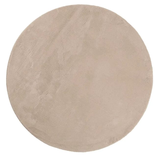 vidaXL Teppich HUARTE Kurzflor Weich und Waschbar Sandfarben Ø 200 cm 375069