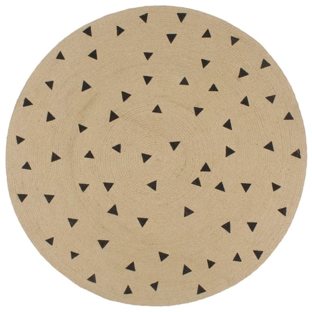 vidaXL Teppich Handgefertigt Jute mit Dreiecksmuster 90 cm 133689
