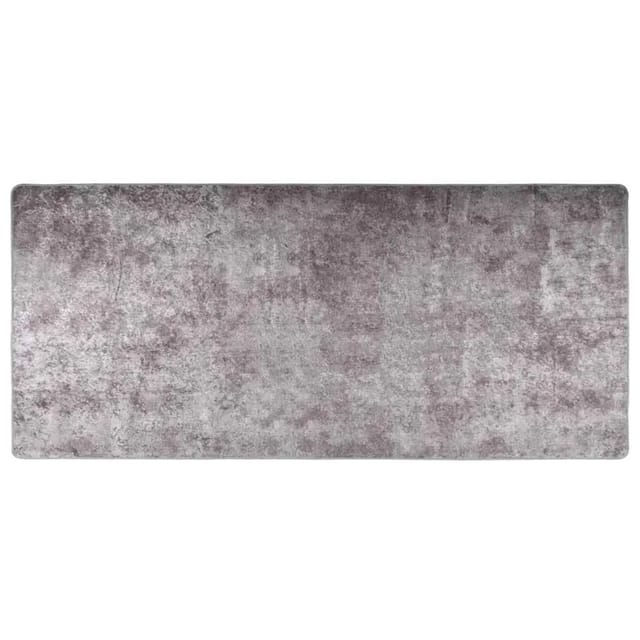vidaXL Teppich Waschbar 80x300 cm Grau Rutschfest 337959