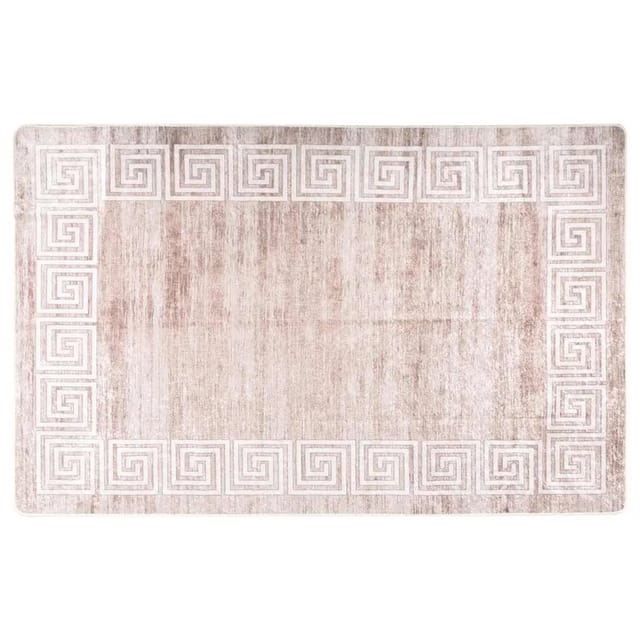 vidaXL Teppich Waschbar 80x150 cm Beige Rutschfest 337940