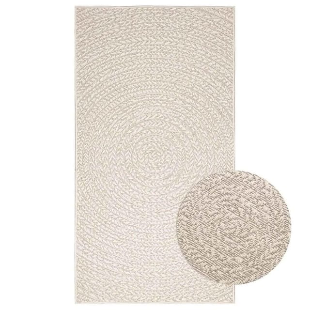 vidaXL Teppich ZIZUR Creme 80x150 cm Jute-Optik Indoor und Outdoor 4010372