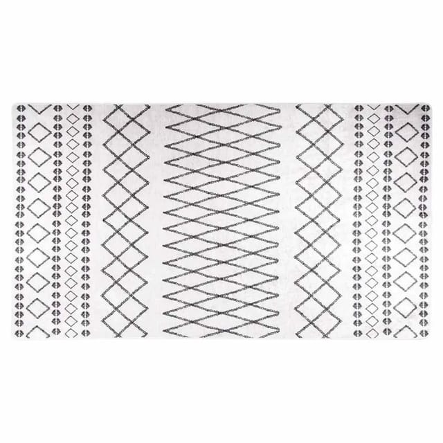 vidaXL Teppich Waschbar Schwarz und Weiß 190x300 cm Rutschfest 337974
