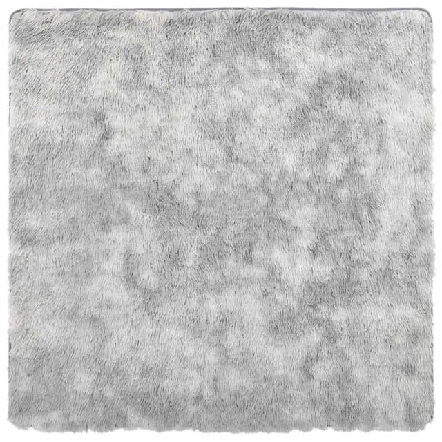 vidaXL Teppich Shaggy Hochflor NAVARRA Silbergrau 120x120 cm Polyester 4102868