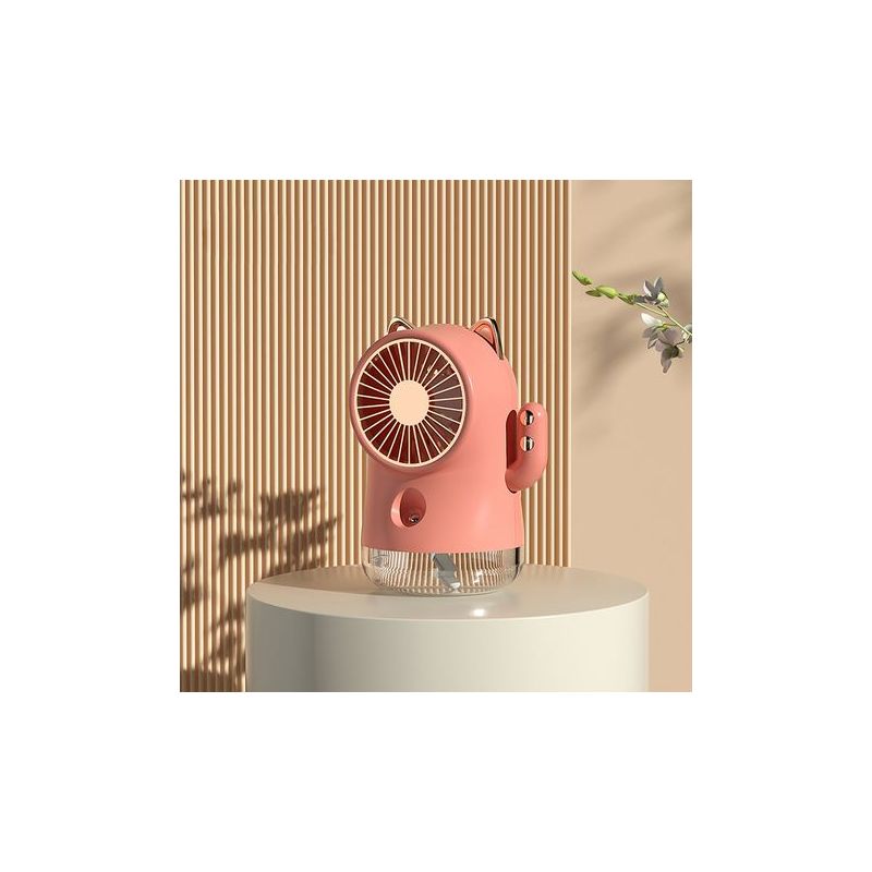 Lucky Cat Tischventilator Mit Nebelfunktion, Multifunktionaler Nano-sprühnebel, 3 Geschwindigkeitsstufen, Klein Und Erfrischend Für Zuhause, Büro Und Reisen, Rosa