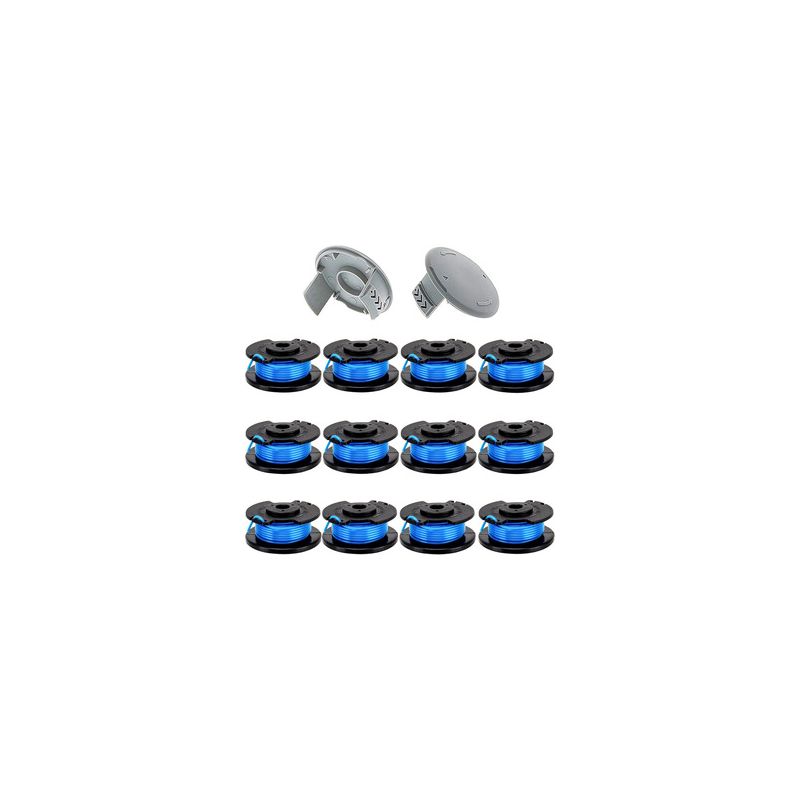2er-pack Große Blaue Spulen Für Ryobi Ac14rl3a – Modell R12+2 Mit Abdeckung – Maximale Laufzeit Für Große Flächen