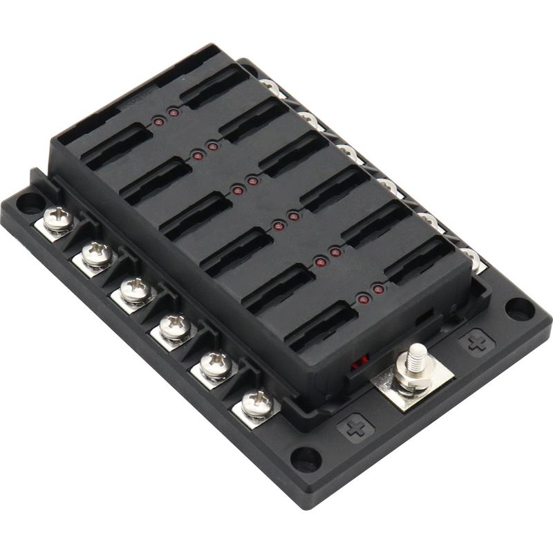 12-fach Sicherungshalter, 1 Eingang / 12 Ausgänge – Led-fehleranzeige Pro Stromkreis – Schützt Die Elektrische Ausrüstung Ihres Wohnmobils (ohne Sicherungen)