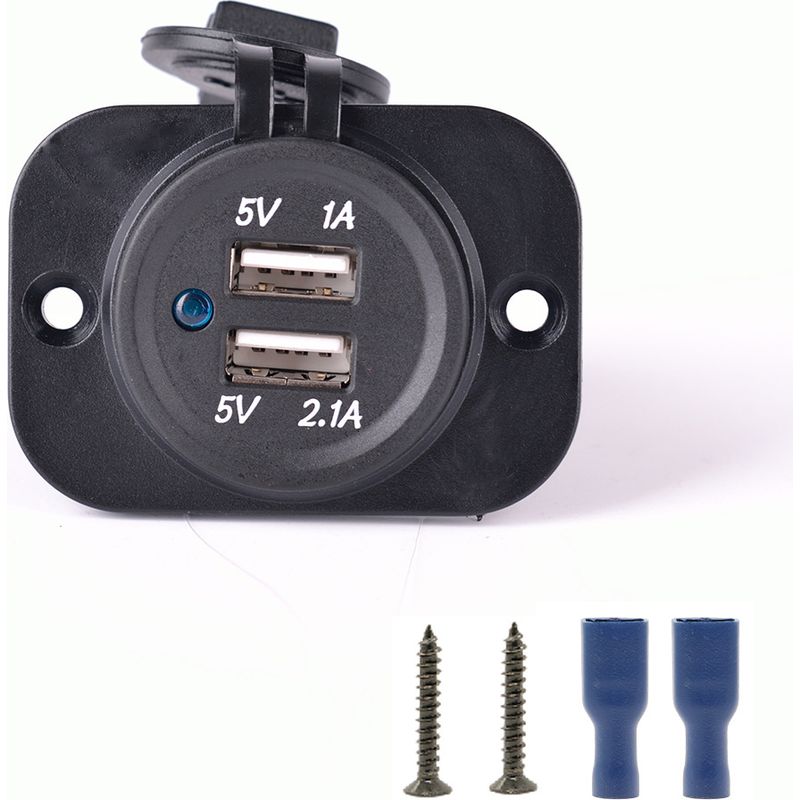 Dual-usb-wandladegerät 12/24 V, 5 V, 3,1 A – Schnellladen Für Smartphones Und Gps-geräte – Zur Montage Am Armaturenbrett Ihres Motorrads Oder Autos