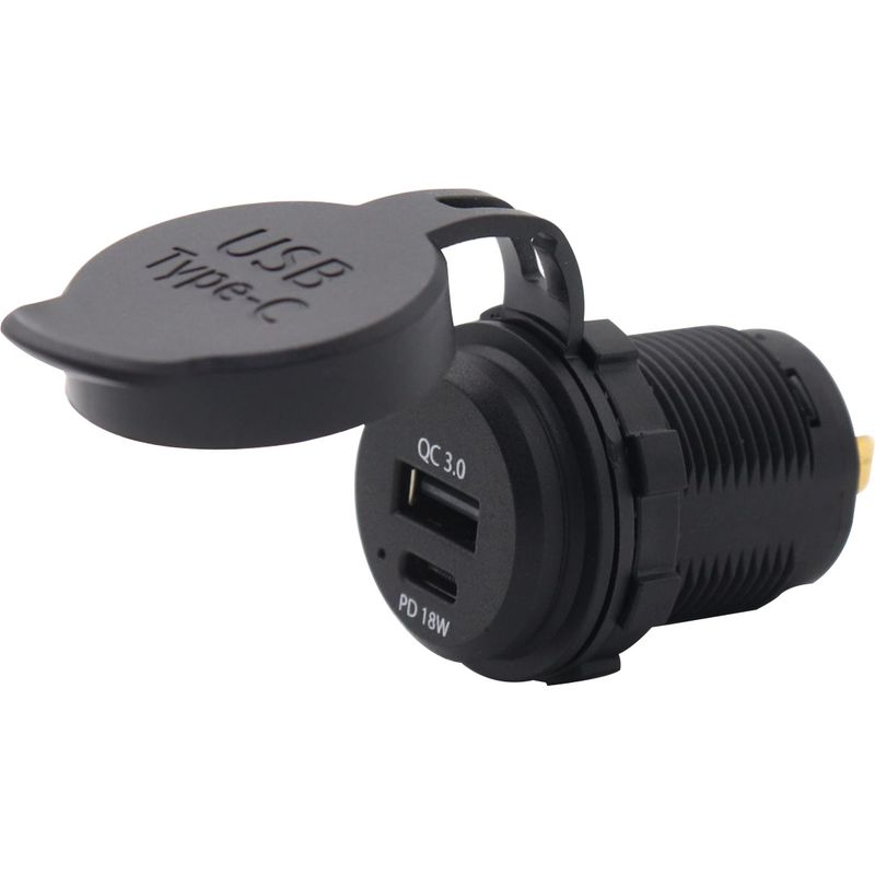 3er-pack Pd 18w Qc 3.0 Schnellladegeräte Mit Wasserdichter Abdeckung – 12–24v Kompatibel – Ideal Für Motorräder Und Autos, Die Witterungseinflüssen Ausgesetzt Sind