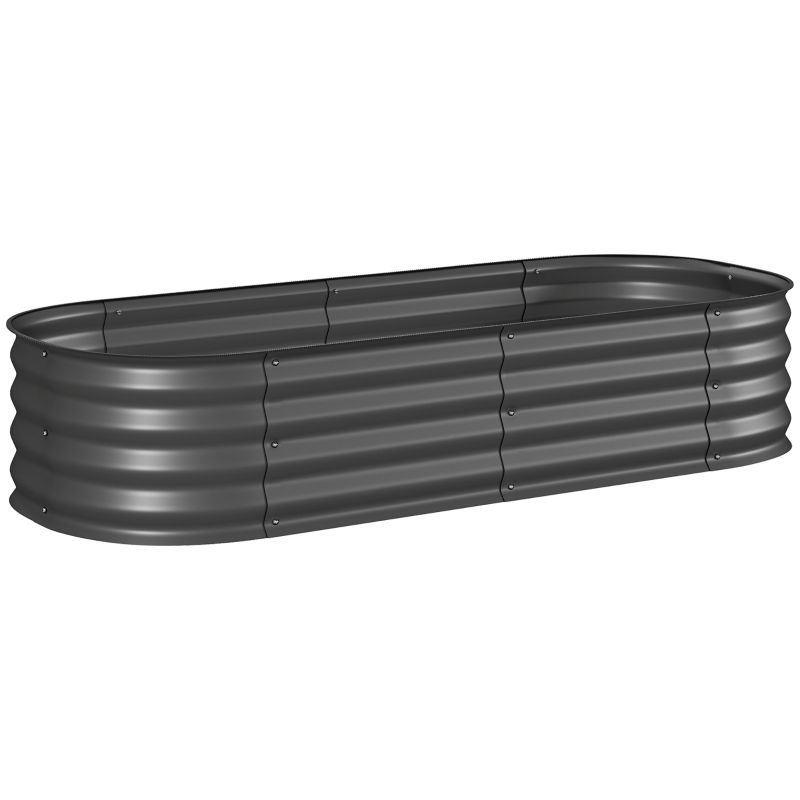 Modulares Hochbeet – Kantenschutz, Bodenlos, Dunkelgrau – 150 X 62 X 30 Cm – Flexibles Gemüse- Und Blumenbeet