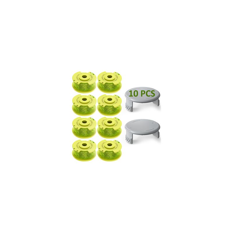 2er-pack Grüne Ryobi Ac80rl3 Nachfüllpatronen – R8+2 Spule Mit Abdeckung – Ideal Für Akkubetriebene Freischneider