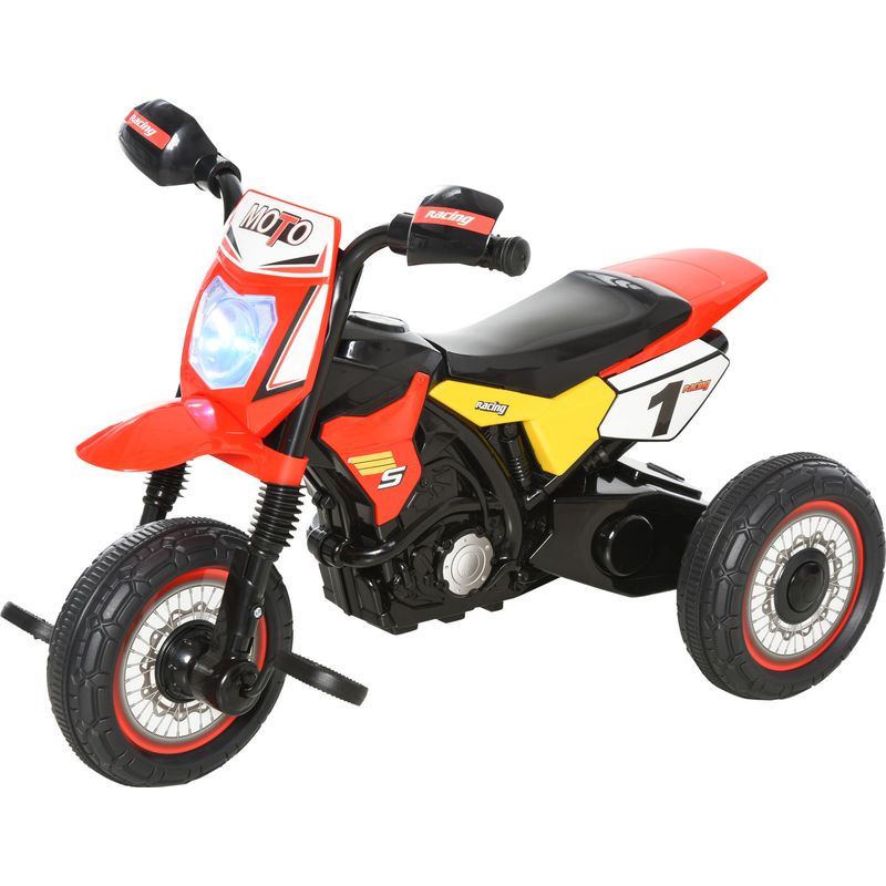 Kinder-dreirad-motocross Mit Musik- Und Lichteffekten Sowie Aufbewahrungsbox – Rot