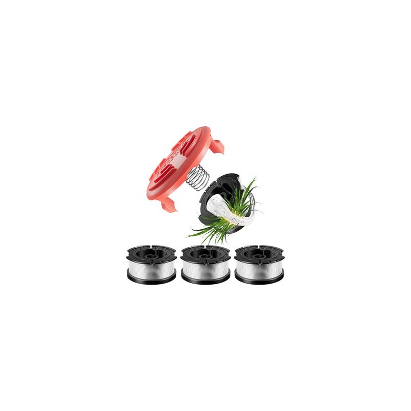 Schwarze Spulen Für Black+decker Rasentrimmer – Kompatibel Mit Af-100-3zp – Automatischer Schneidkopf B4+1+1, Schutzabdeckung Gegen Herausschleudern