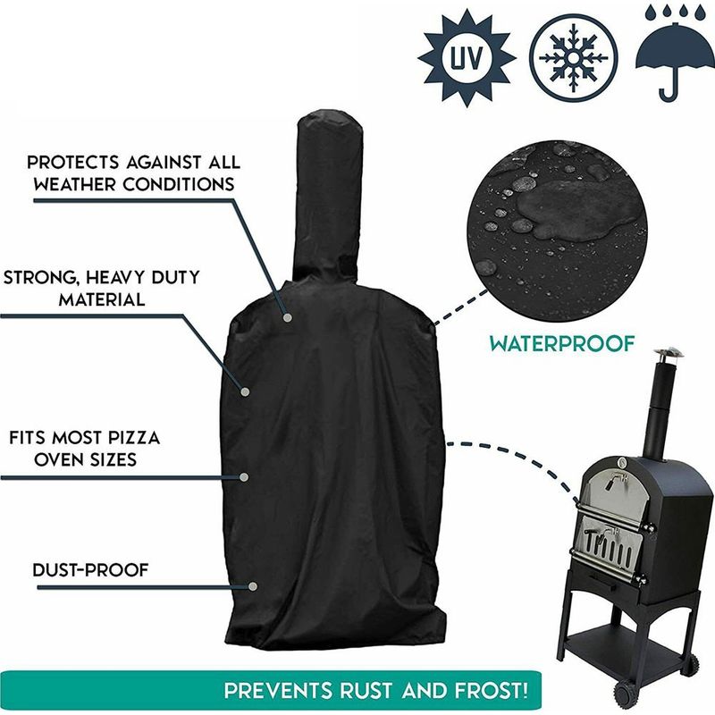 Schwarze Oxford-abdeckungen 170×65×55 Cm – Für Pizzaöfen Und Grills – Regen-, Staub- Und Uv-beständig