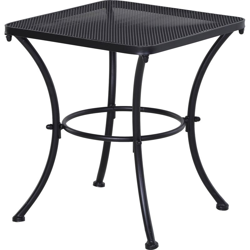 Schwarzer Gartentisch 45x45x50 Cm – Metall, Couchtisch Für Terrasse Und Garten