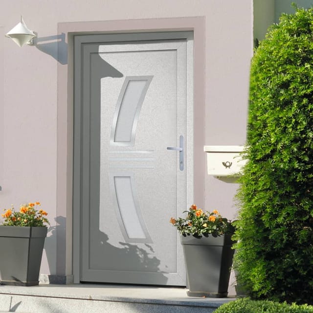 vidaXL Haustür Weiß 98x208 cm PVC 3187928