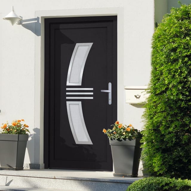vidaXL Haustür Anthrazit 108x200 cm PVC 3187939