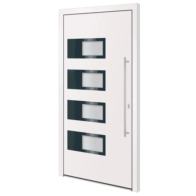 vidaXL Haustür Weiß 110x210 cm Aluminium und PVC 3157064