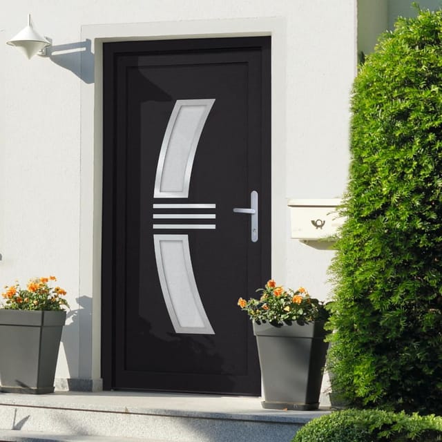 vidaXL Haustür Anthrazit 98x200 cm PVC 3187937