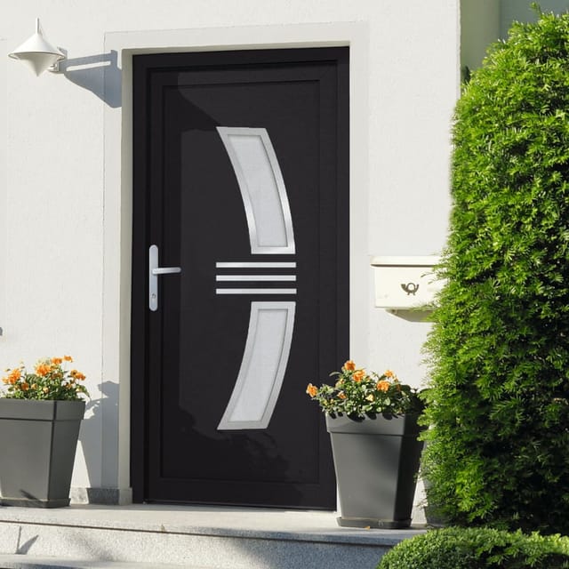 vidaXL Haustür Anthrazit 108x208 cm PVC 3187935