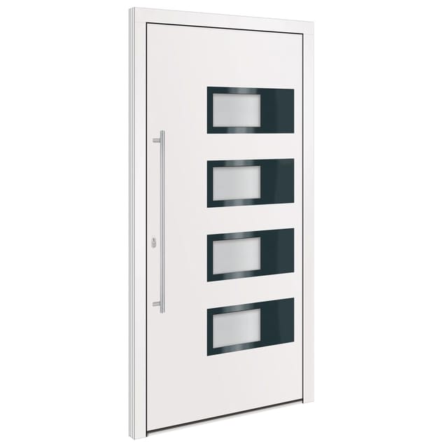 vidaXL Haustür Weiß 100x200 cm Aluminium und PVC 3157065