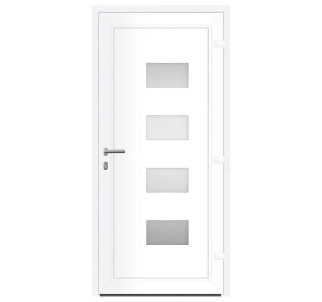 vidaXL Haustür Weiß 100x210 cm Aluminium und PVC 3157063