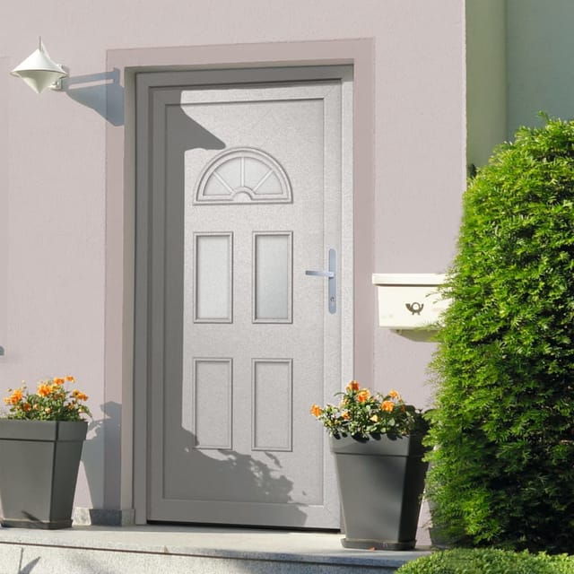 vidaXL Haustür Weiß 88x208 cm PVC 3187918