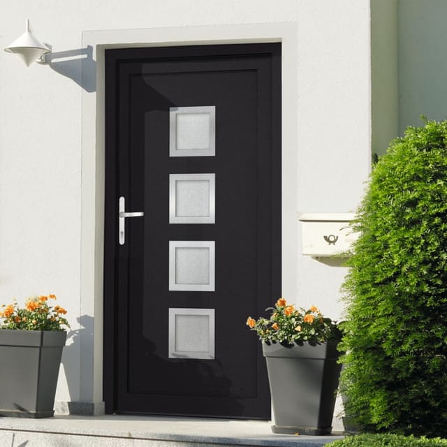 vidaXL Haustür Anthrazit 88x200 cm PVC 3187849