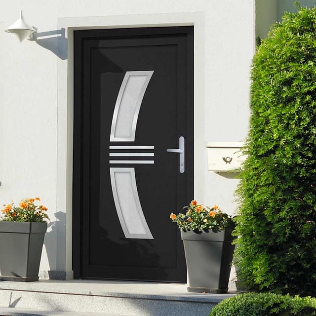 vidaXL Haustür Anthrazit 88x200 cm PVC 3187936