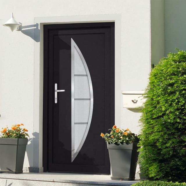 vidaXL Haustür Anthrazit 88x200 cm PVC 3187873