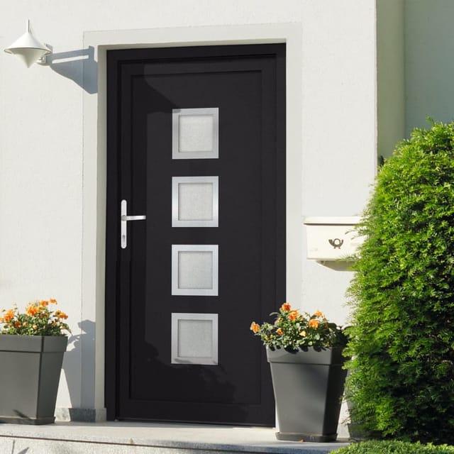 vidaXL Haustür Anthrazit 98x190 cm PVC 3187850